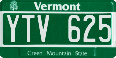 VT license plate YTV625