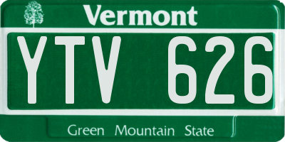 VT license plate YTV626