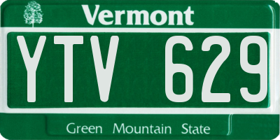 VT license plate YTV629