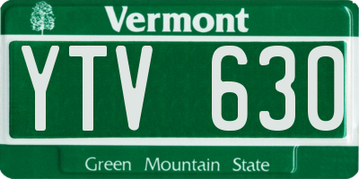 VT license plate YTV630