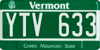 VT license plate YTV633
