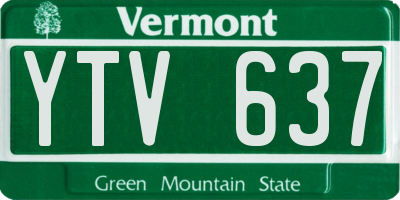VT license plate YTV637