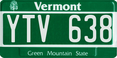 VT license plate YTV638