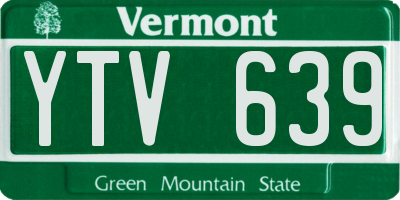 VT license plate YTV639