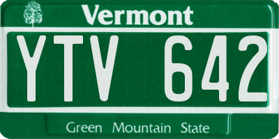 VT license plate YTV642