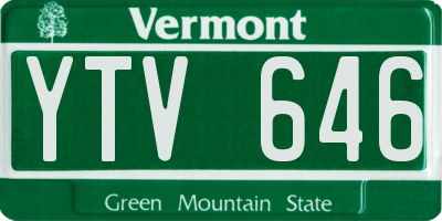VT license plate YTV646