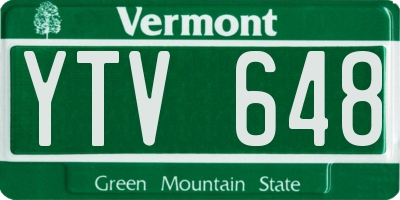 VT license plate YTV648