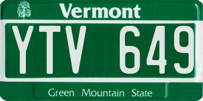 VT license plate YTV649