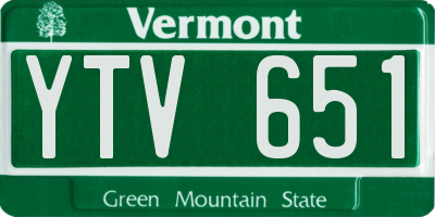VT license plate YTV651