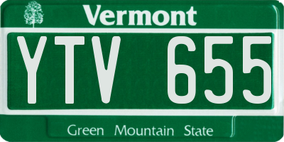 VT license plate YTV655