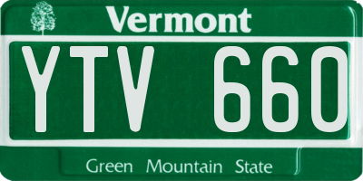 VT license plate YTV660