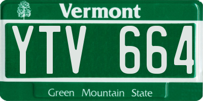 VT license plate YTV664