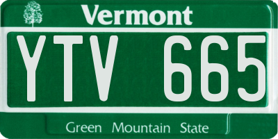 VT license plate YTV665