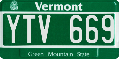 VT license plate YTV669