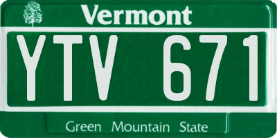 VT license plate YTV671