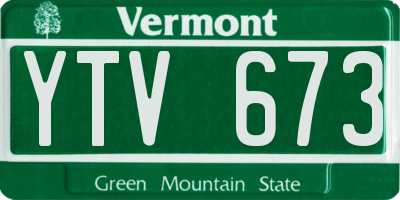 VT license plate YTV673
