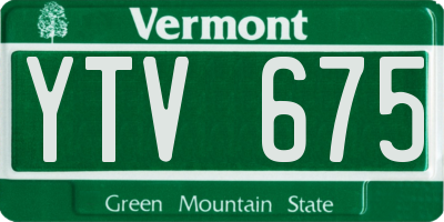 VT license plate YTV675