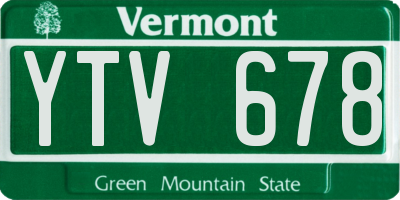 VT license plate YTV678