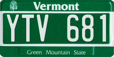 VT license plate YTV681