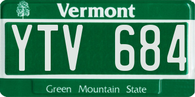 VT license plate YTV684