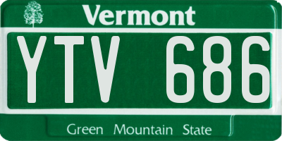 VT license plate YTV686