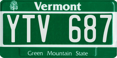 VT license plate YTV687