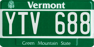 VT license plate YTV688