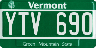 VT license plate YTV690