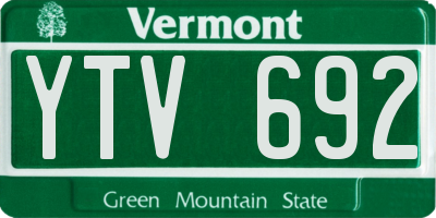 VT license plate YTV692