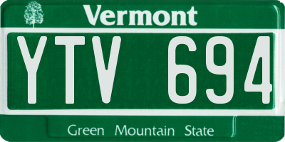 VT license plate YTV694