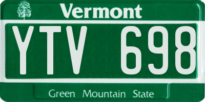 VT license plate YTV698