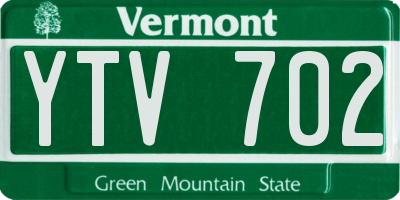 VT license plate YTV702
