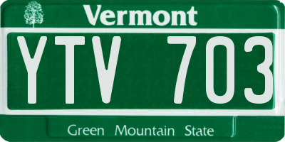 VT license plate YTV703