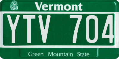 VT license plate YTV704