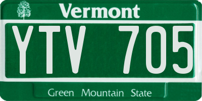 VT license plate YTV705