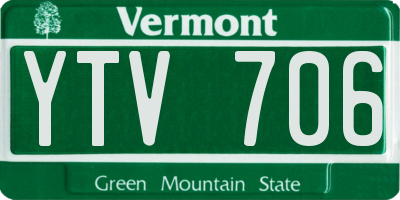 VT license plate YTV706