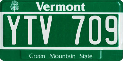 VT license plate YTV709