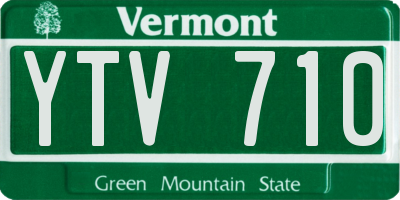 VT license plate YTV710