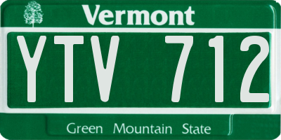VT license plate YTV712