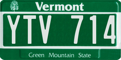VT license plate YTV714