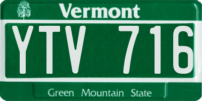 VT license plate YTV716