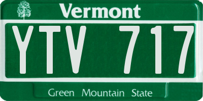 VT license plate YTV717