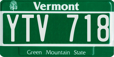 VT license plate YTV718
