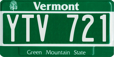 VT license plate YTV721