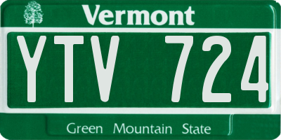 VT license plate YTV724