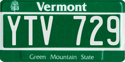 VT license plate YTV729