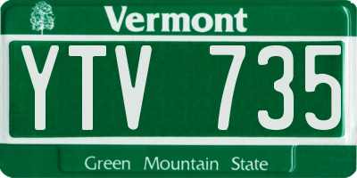 VT license plate YTV735