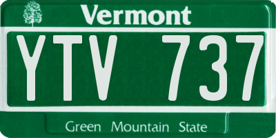 VT license plate YTV737
