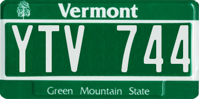 VT license plate YTV744