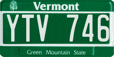 VT license plate YTV746